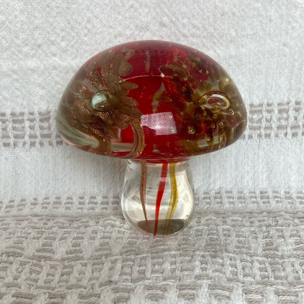 Hand Blown Glass Mushroom